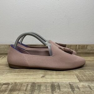 Rothy's The‎ Almond  Tassel Slip On Casual Loafer Shoes Women's 9 Blush Pink EUC